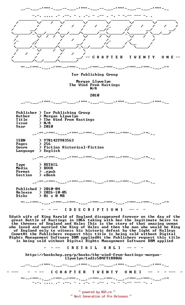 NFO for the release Morgan.Llywelyn.-.The.Wind.From.Hastings.2010.RETAIL.EPUB.eBook-CTO by CTO