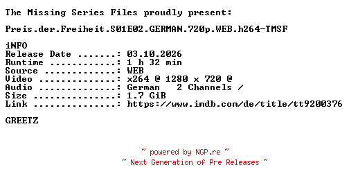 NFO for the release Preis.der.Freiheit.S01E02.GERMAN.720p.WEB.h264-TMSF by TMSF