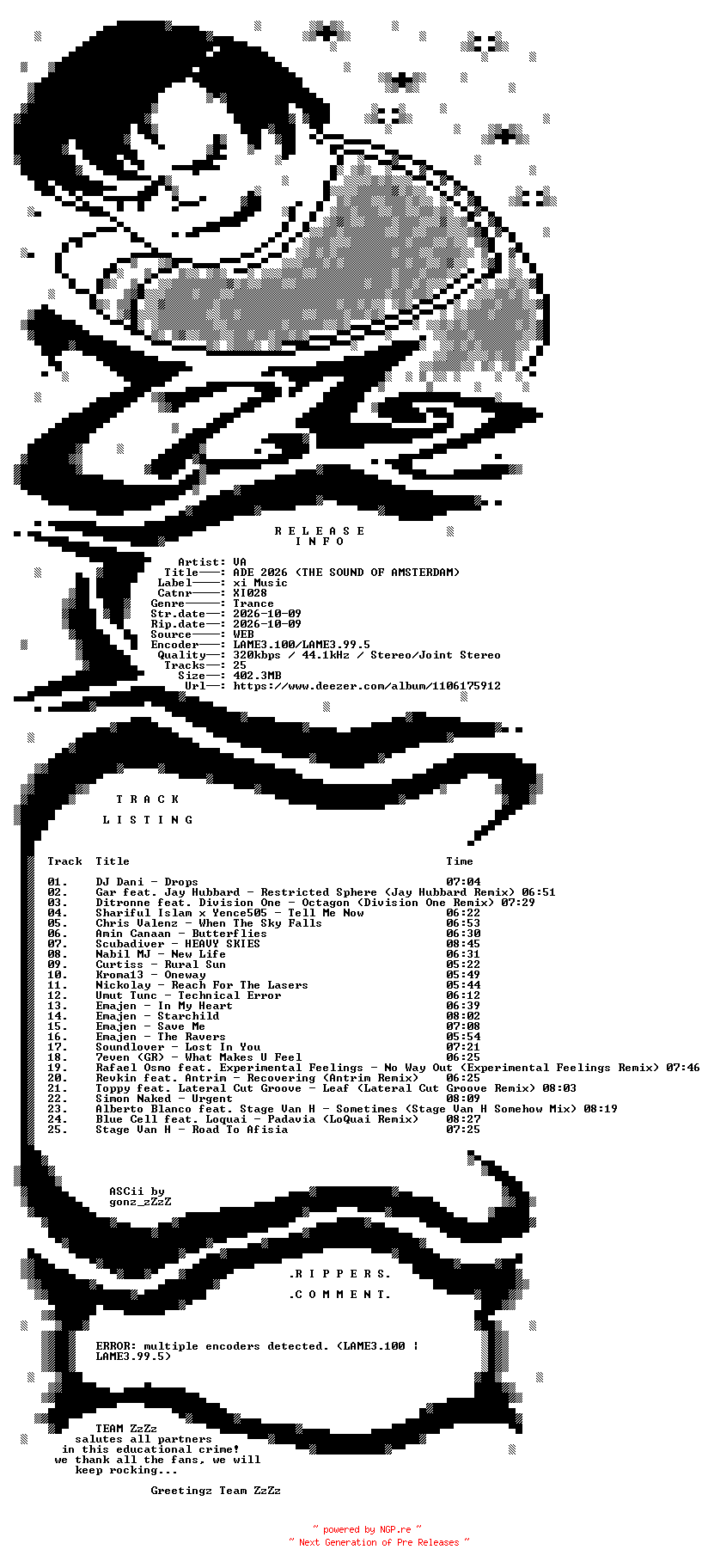NFO for the release VA_-_ADE_2026_(THE_SOUND_OF_AMSTERDAM)-(XI028)-WEB-2026-ZzZz_iNT by ZzZz_iNT