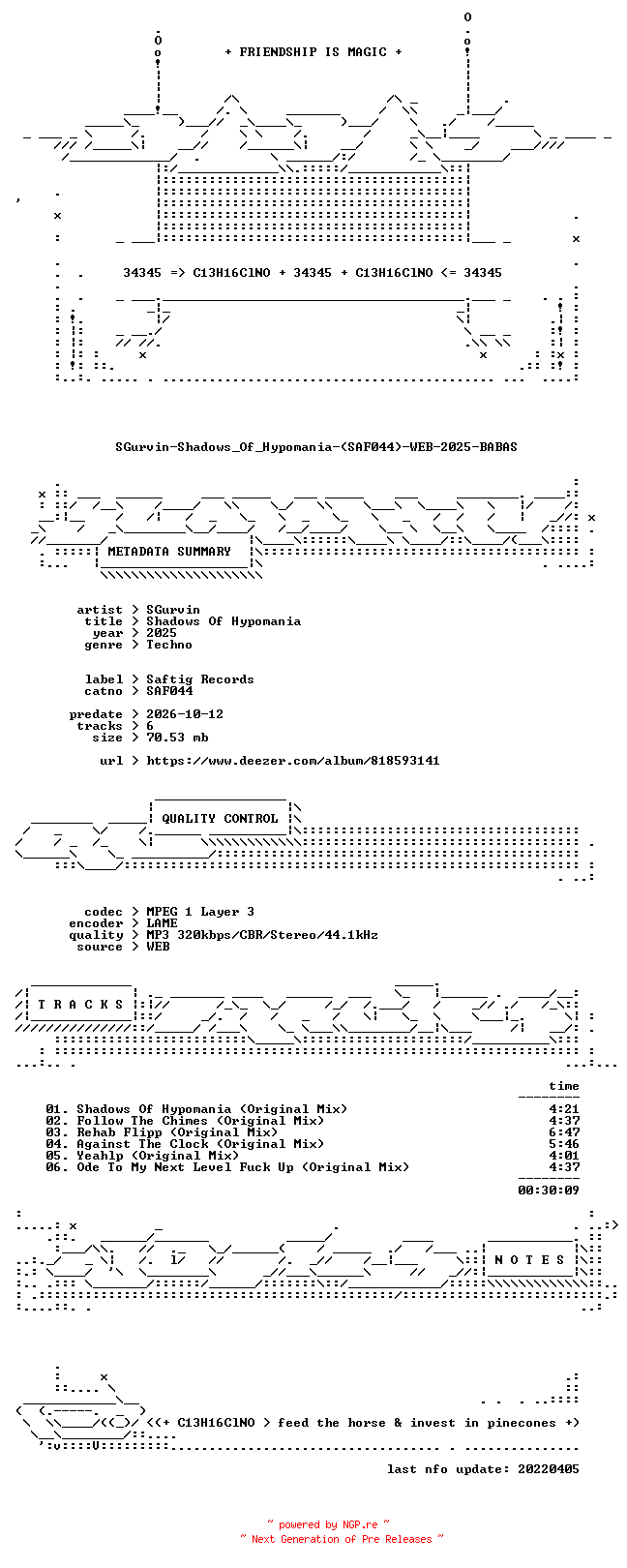 NFO for the release SGurvin-Shadows_Of_Hypomania-(SAF044)-WEB-2025-BABAS by BABAS