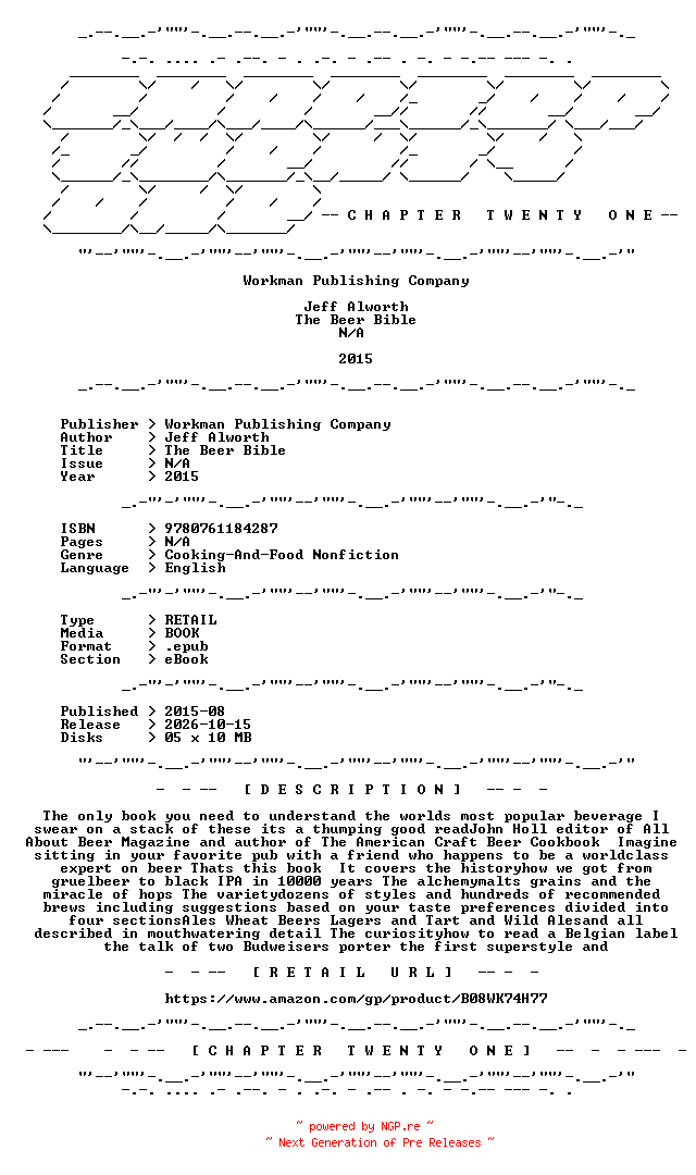 NFO for the release Jeff.Alworth.-.The.Beer.Bible.2015.RETAIL.EPUB.eBook-CTO by CTO