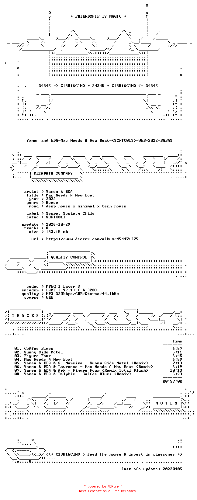 NFO for the release Yamen_and_EDA-Mac_Needs_A_New_Boat-(SCRTC013)-WEB-2022-BABAS by BABAS