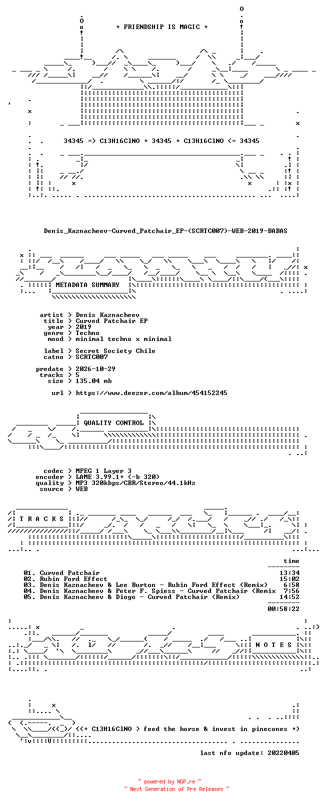 NFO for the release Denis_Kaznacheev-Curved_Patchair_EP-(SCRTC007)-WEB-2019-BABAS by BABAS