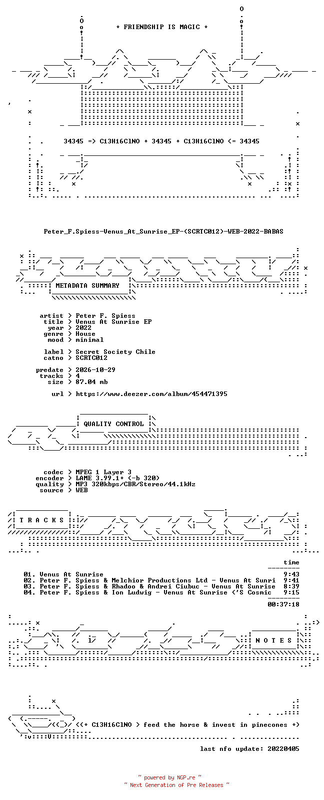 NFO for the release Peter_F.Spiess-Venus_At_Sunrise_EP-(SCRTC012)-WEB-2022-BABAS by BABAS