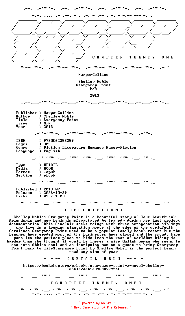 NFO for the release Shelley.Noble.-.Stargazey.Point.2013.RETAIL.EPUB.eBook-CTO by CTO