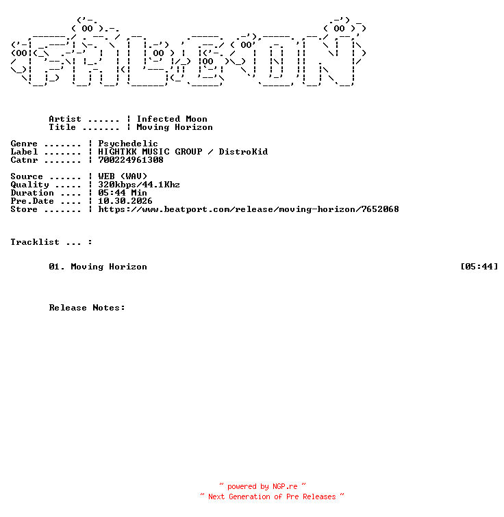 NFO for the release Infected_Moon-Moving_Horizon-(700224961308)-SINGLE-WEB-2026-FALCON by FALCON