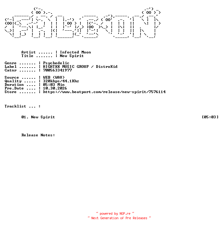 NFO for the release Infected_Moon-New_Spirit-(700563341977)-SINGLE-WEB-2026-FALCON by FALCON