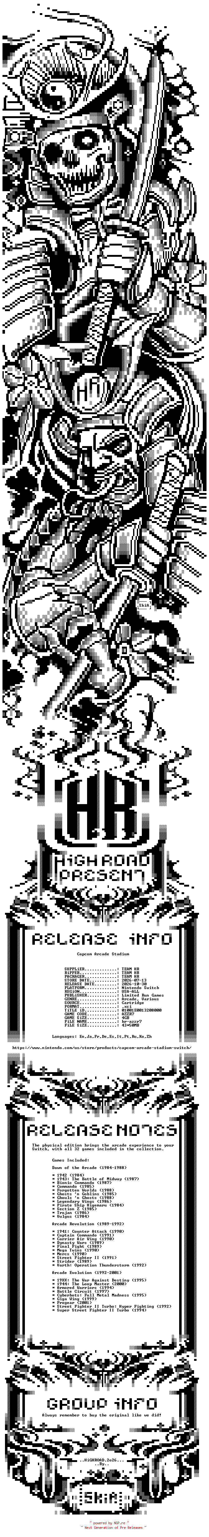 NFO for the release Capcom_Arcade_Stadium_NSW-HR by HR