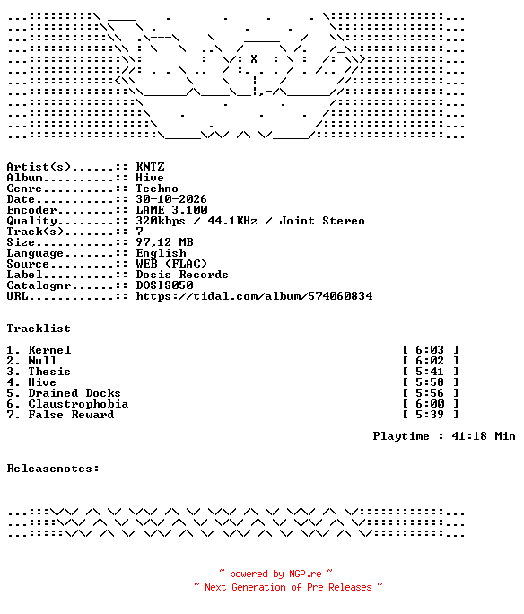 NFO for the release KNTZ-Hive-DOSIS050-WEB-2026-WAV by WAV