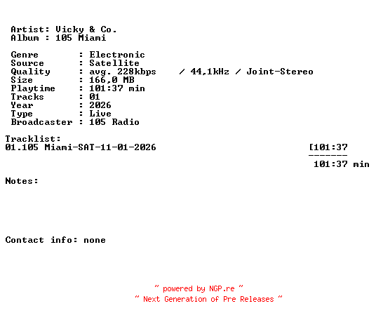 NFO for the release Vicky_and_Co.-105_Miami-SAT-11-01-2026-LFA by LFA