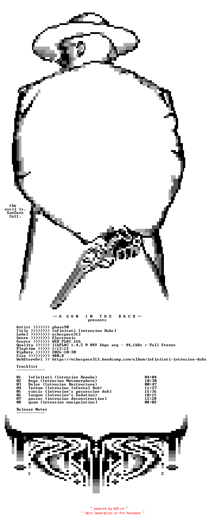NFO for the release phase90-Infinitati_intrusion_Dubs-16BIT-WEB-FLAC-2015-AGITB by AGITB