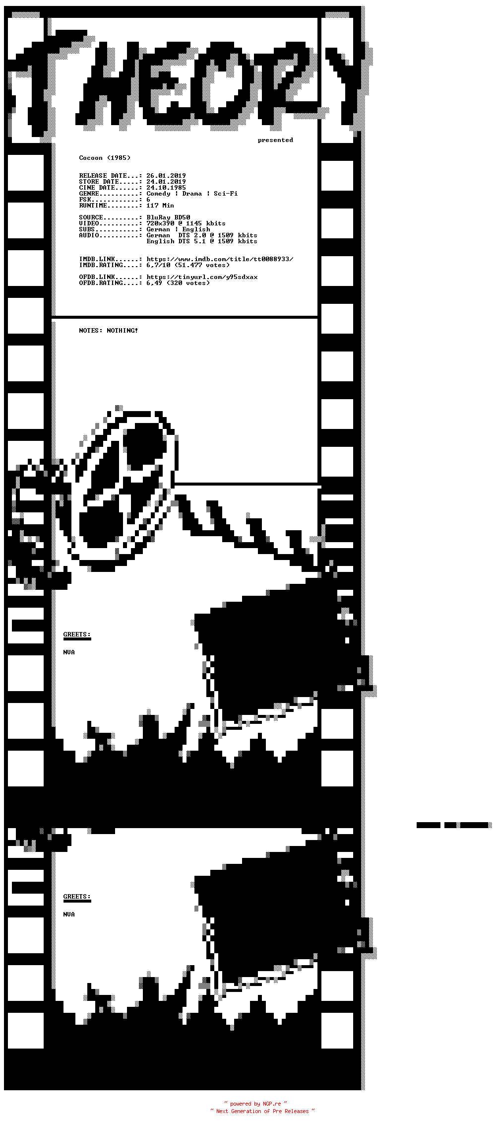NFO for the release Cocoon.German.1985.AC3.DL.BDRip.x264.INTERNAL-THEORYCLS by THEORYCLS
