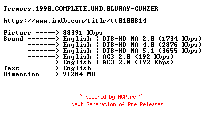 NFO for the release Tremors.1990.COMPLETE.UHD.BLURAY-GUHZER by GUHZER