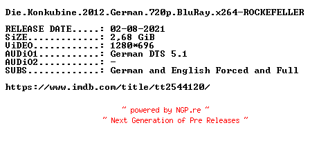 NFO for the release Die.Konkubine.2012.German.720p.BluRay.x264-ROCKEFELLER by ROCKEFELLER