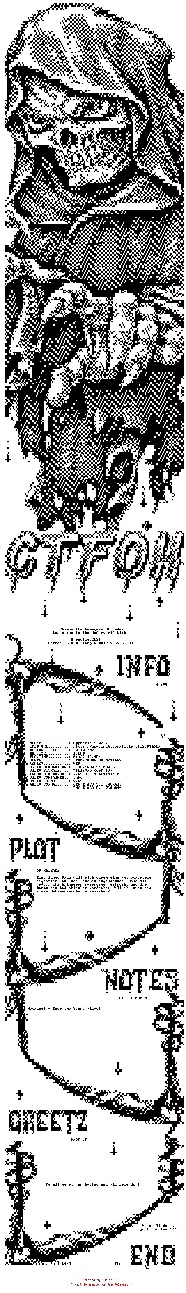 NFO for the release Hypnotic.2021.German.DL.HDR.2160p.WEBRiP.x265-CTFOH by CTFOH