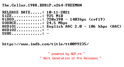 NFO for the release The.Cellar.1988.BDRiP.x264-FREEMAN by FREEMAN