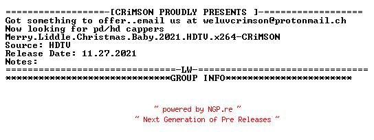 NFO for the release Merry.Liddle.Christmas.Baby.2021.HDTV.x264-CRiMSON by CRiMSON