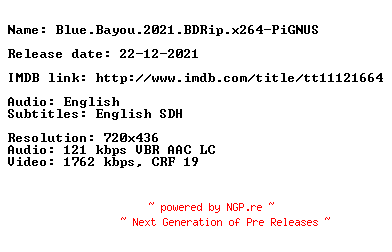 NFO for the release Blue.Bayou.2021.BDRip.x264-PiGNUS by PiGNUS