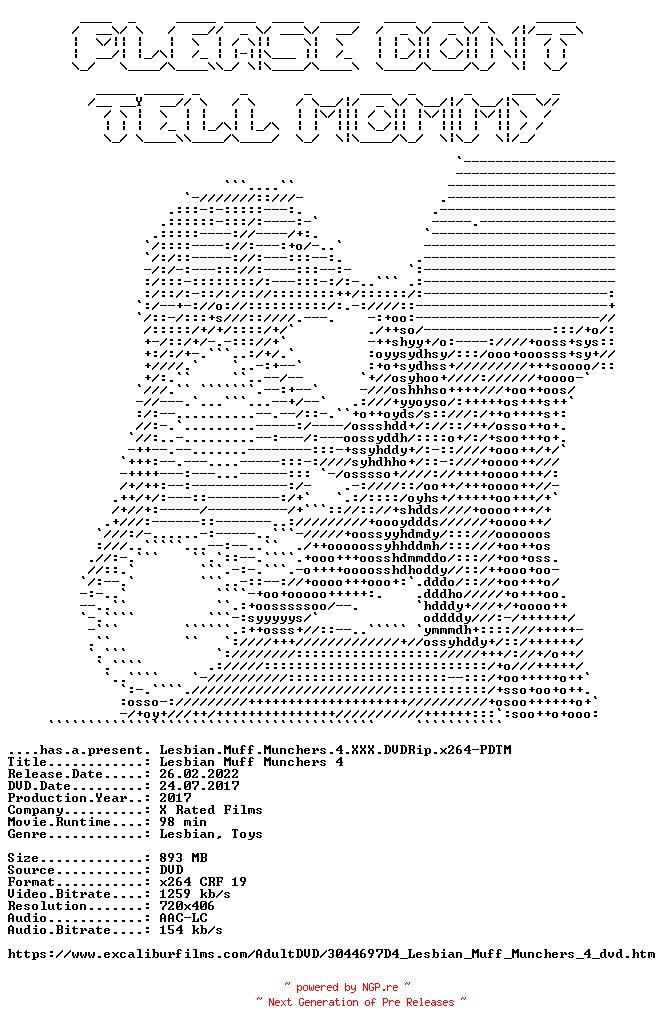 NFO for the release Lesbian.Muff.Munchers.4.XXX.DVDRip.x264-PDTM by PDTM