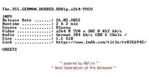NFO for the release The.355.GERMAN.DUBBED.BDRip.x264-POCO by POCO