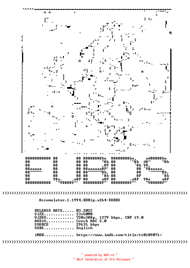 NFO for the release Accumulator.1.1994.iNTERNAL.BDRip.x264-EUBDS by EUBDS