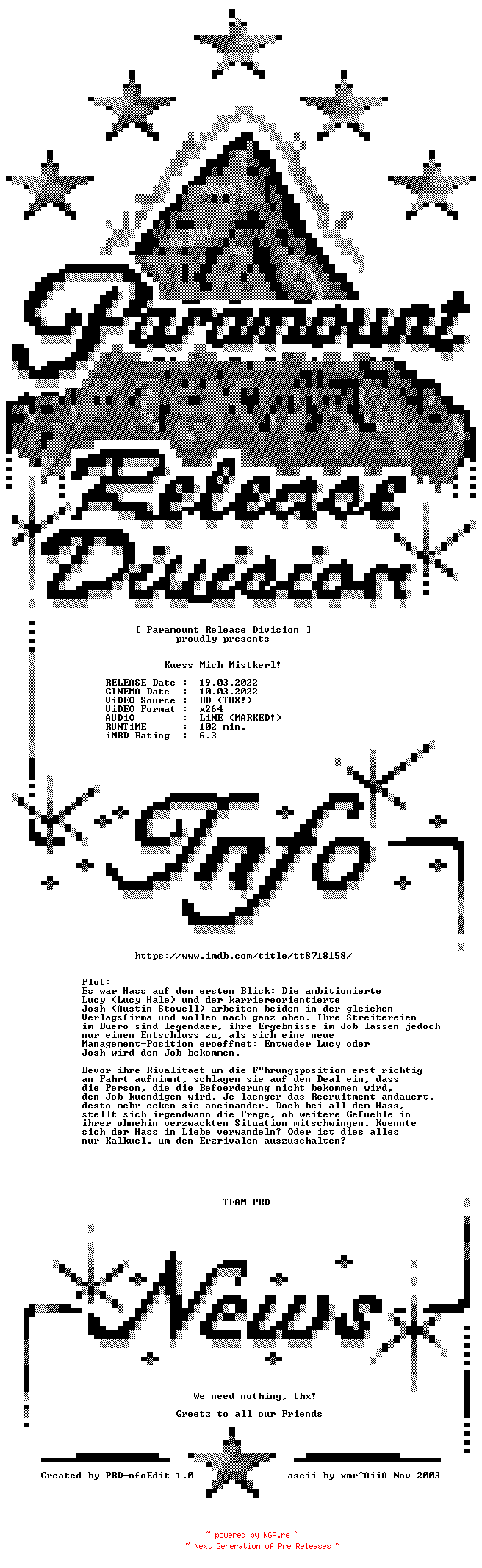 NFO for the release Kuess.Mich.Mistkerl.2021.German.LD.BDRip.x264-PRD by PRD