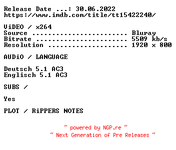 NFO for the release Eraser.1996.German.DL.1080p.BluRay.x264.iNTERNAL-KULTFiLME by KULTFiLME