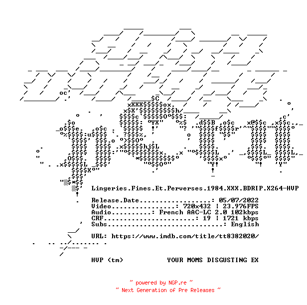 NFO for the release Lingeries.Fines.Et.Perverses.1984.XXX.BDRIP.X264-HVP by HVP