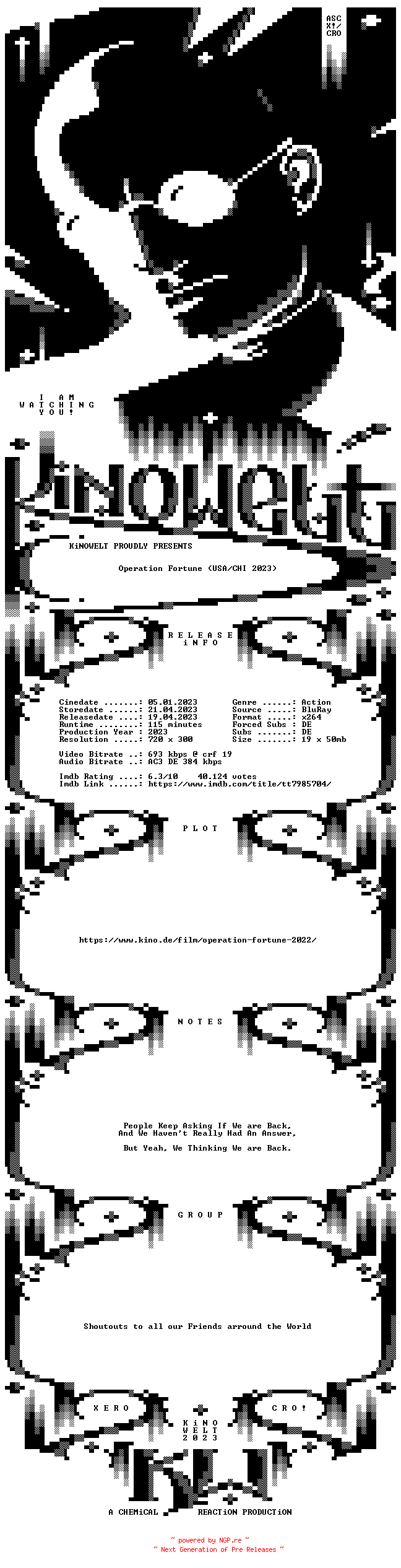 NFO for the release Operation.Fortune.German.AC3.BDRip.x264-KiNOWELT by KiNOWELT