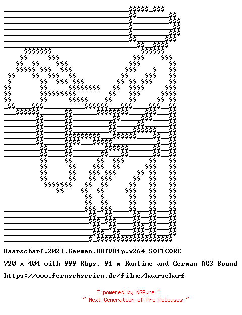 NFO for the release Haarscharf.2021.German.HDTVRip.x264-SOFTCORE by SOFTCORE