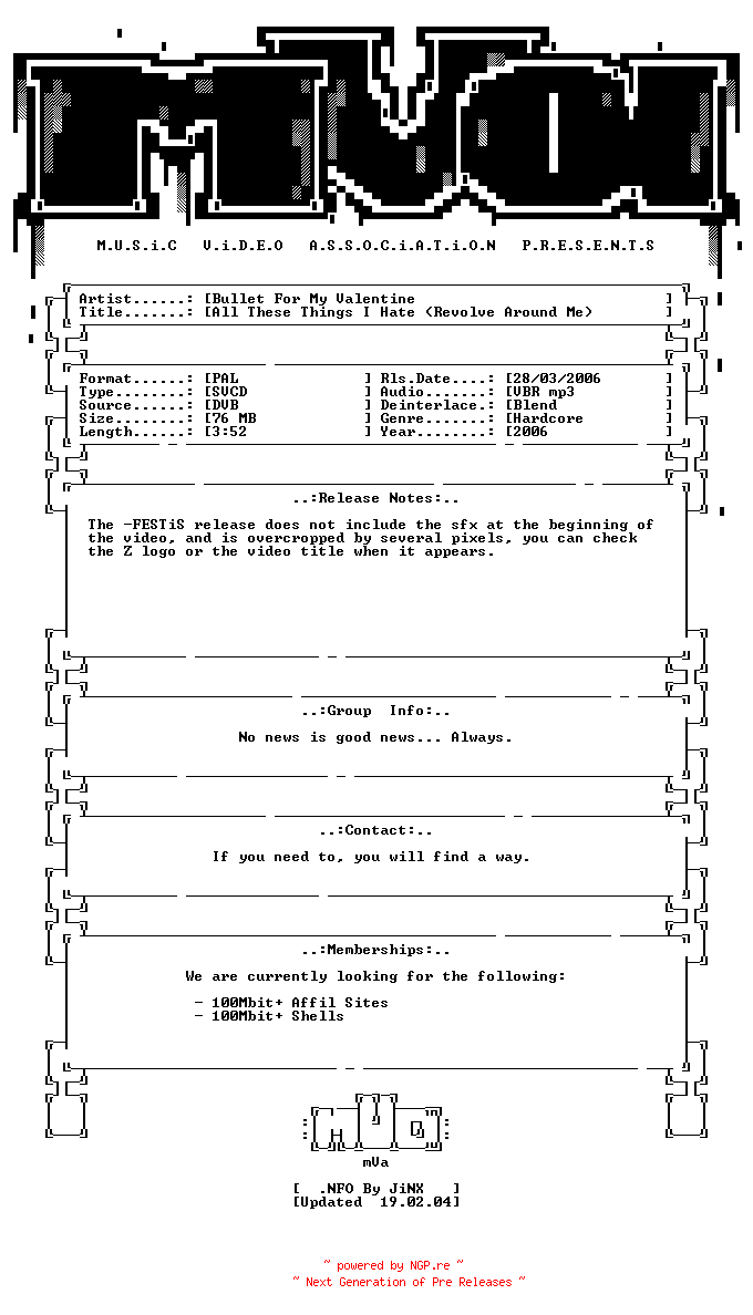 NFO for the release Bullet_for_my_valentine-all_these_things_i_hate_(revolve_around_me)-svcd-2006-mVa by mVa