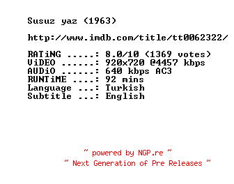 NFO for the release Dry.Summer.1963.720p.BluRay.x264-MELiTE by MELiTE