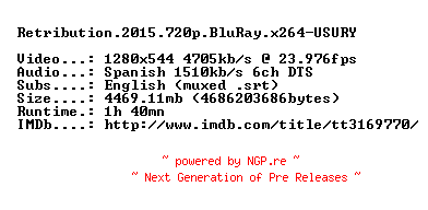 NFO for the release Retribution.2015.720p.BluRay.x264-USURY by USURY