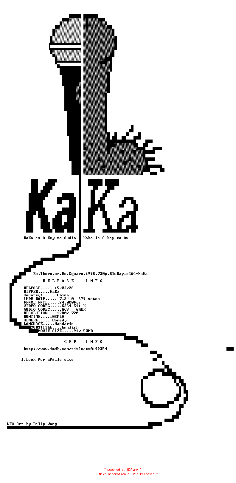 NFO for the release Be.There.or.Be.Square.1998.720p.BluRay.x264-KaKa by KaKa
