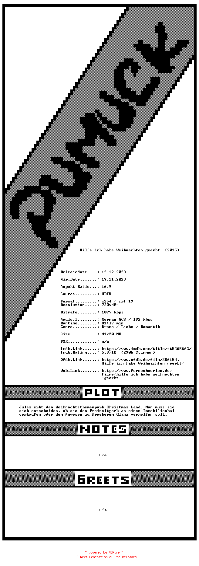 NFO for the release Hilfe.ich.habe.Weihnachten.geerbt.GERMAN.2015.WS.HDTVRip.x264-Pumuck by Pumuck