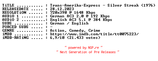 NFO for the release Trans.Amerika.Express.1976.German.DL.BDRiP.x264-iND by iND