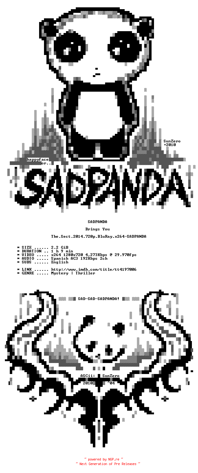 NFO for the release The.Sect.2014.720p.BluRay.x264-SADPANDA by SADPANDA