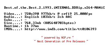 NFO for the release Best.of.the.Best.2.1993.iNTERNAL.BDRip.x264-MANiC by MANiC