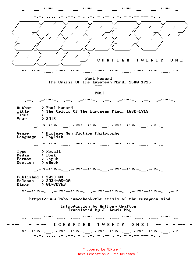 NFO for the release Paul.Hazard.-.The.Crisis.Of.The.European.Mind.1680-1715.2013.RETAIL.EPUB.eBook-CTO by CTO