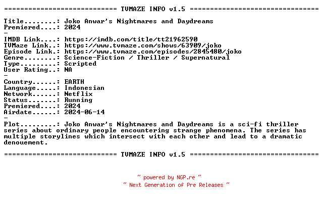 NFO for the release Joko.Anwars.Nightmares.and.Daydreams.S01E02.GERMAN.DL.1080p.WEB.H264-FWB by FWB