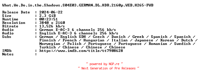 NFO for the release What.We.Do.in.the.Shadows.S04E03.GERMAN.DL.HDR.2160p.WEB.H265-FWB by FWB
