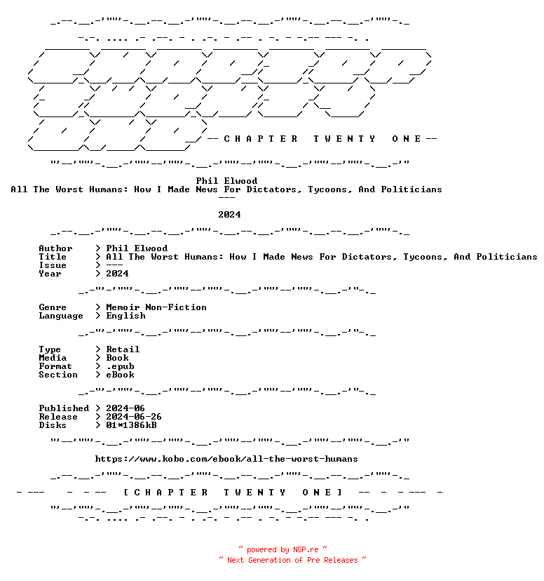 NFO for the release Phil.Elwood.-.All.The.Worst.Humans.How.I.Made.News.For.Dictators.Tycoons.And.Politicians.2024.RETAIL.EPUB.eBook-CTO by CTO