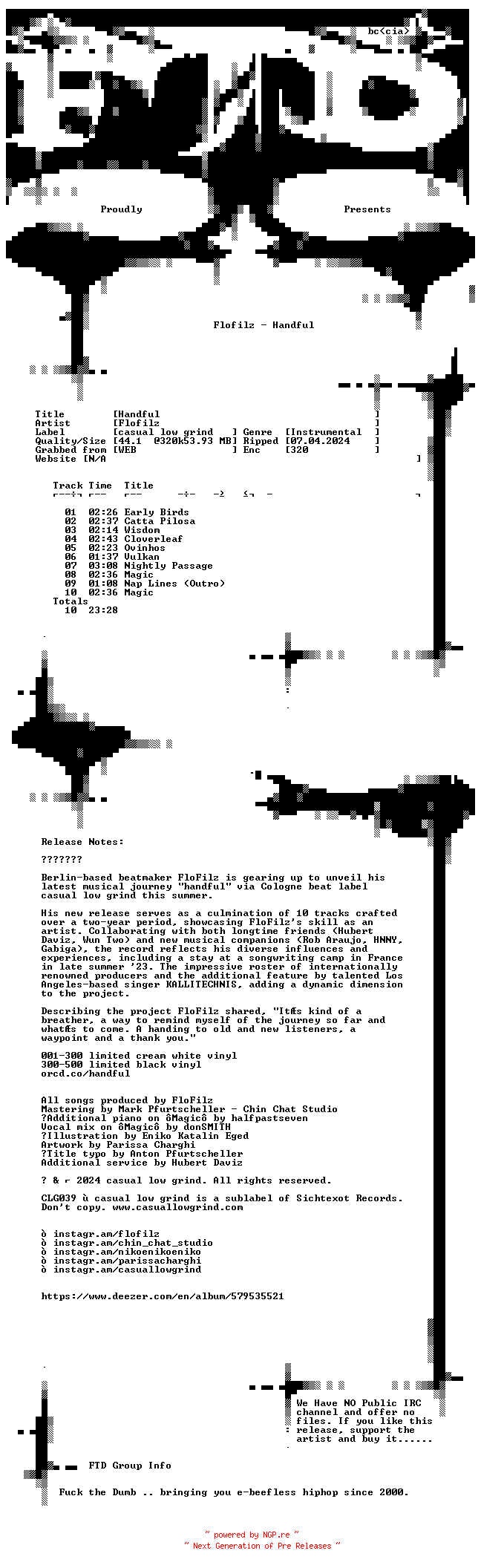 NFO for the release Flofilz-Handful-WEB-2024-FTD by FTD