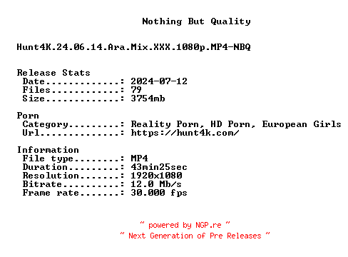 NFO for the release Hunt4K.24.06.14.Ara.Mix.XXX.1080p.MP4-NBQ by NBQ