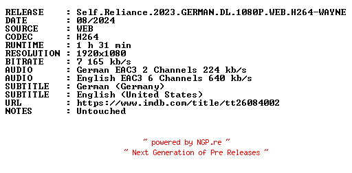 NFO for the release Self.Reliance.2023.GERMAN.DL.1080P.WEB.H264-WAYNE by WAYNE