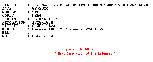 NFO for the release Der.Mann.im.Mond.S03E01.GERMAN.1080P.WEB.H264-WAYNE by WAYNE