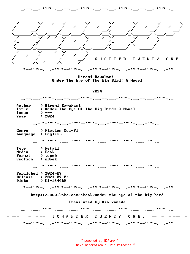 NFO for the release Hiromi.Kawakami.-.Under.The.Eye.Of.The.Big.Bird.A.Novel.2024.RETAIL.EPUB.eBook-CTO by CTO