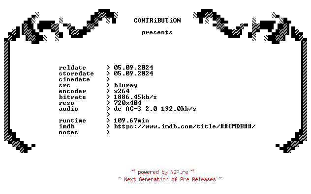 NFO for the release Die.gnadenlose.Clique.1986.German.BDRip.x264-CONTRiBUTiON by CONTRiBUTiON