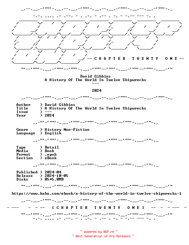 NFO for the release David.Gibbins.-.A.History.Of.The.World.In.Twelve.Shipwrecks.2024.RETAIL.EPUB.eBook-CTO by CTO