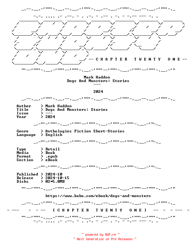 NFO for the release Mark.Haddon.-.Dogs.And.Monsters.Stories.2024.RETAIL.EPUB.eBook-CTO by CTO